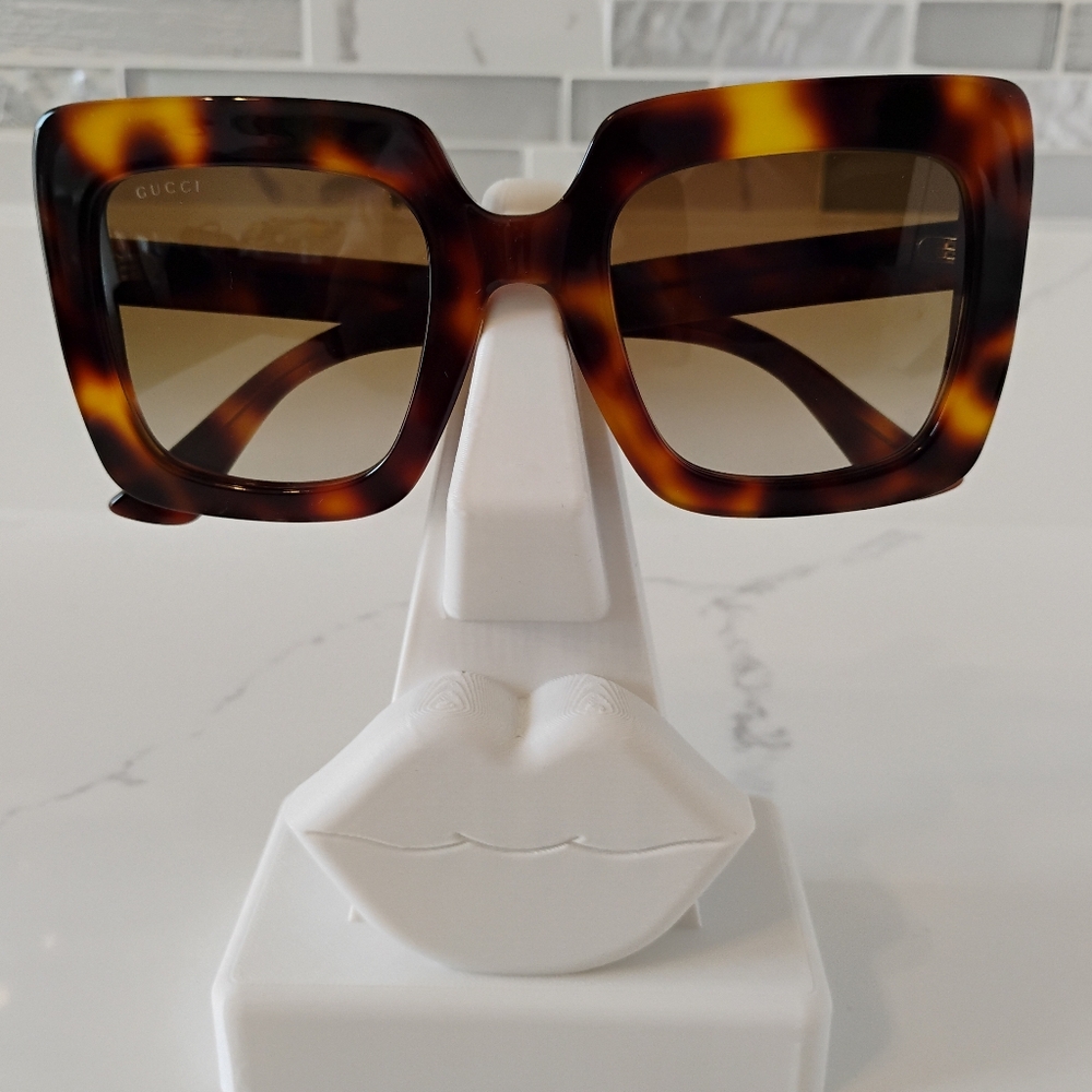 NWT Gucci Sunglasses (53-25-145) Havana Tortoise Shell Square - Picture 3 of 15